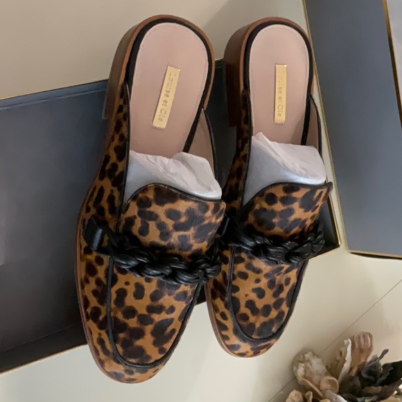 Louise et Cie, LO-BYER Leopard Print Cow Hair & Leather mule, size 8 - Picture 5 of 10